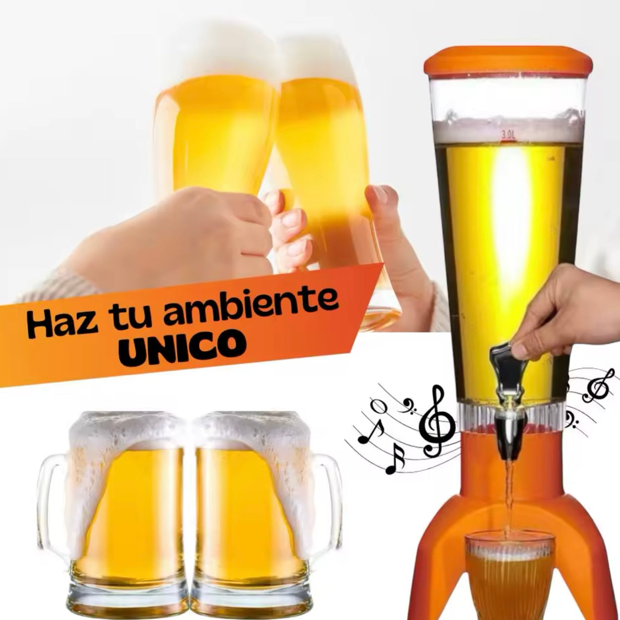 DISPENSADOR DE CERVEZA CON BOCINA INTEGRADA