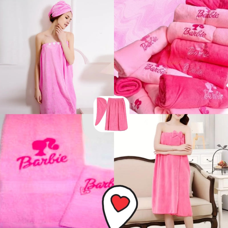 TOALLA Y TURBANTE  BARBIE 70x140 GH1534