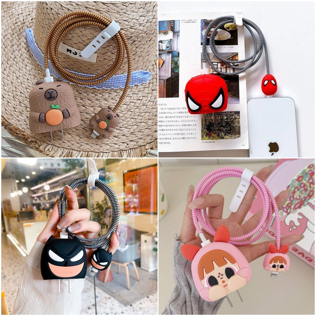 Porta cable y cargador personajes